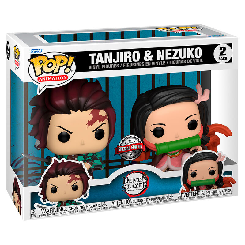 Funko POP! Demon Slayer Kimetsu no Yaiba Tanjiro & Nezuko Pack- 2 Exclusivo