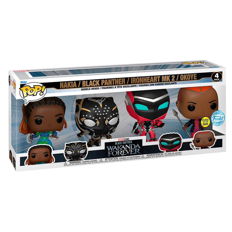 Funko POP! Marvel Black Panther Wakanda Forever Pack 4 Exclusivo