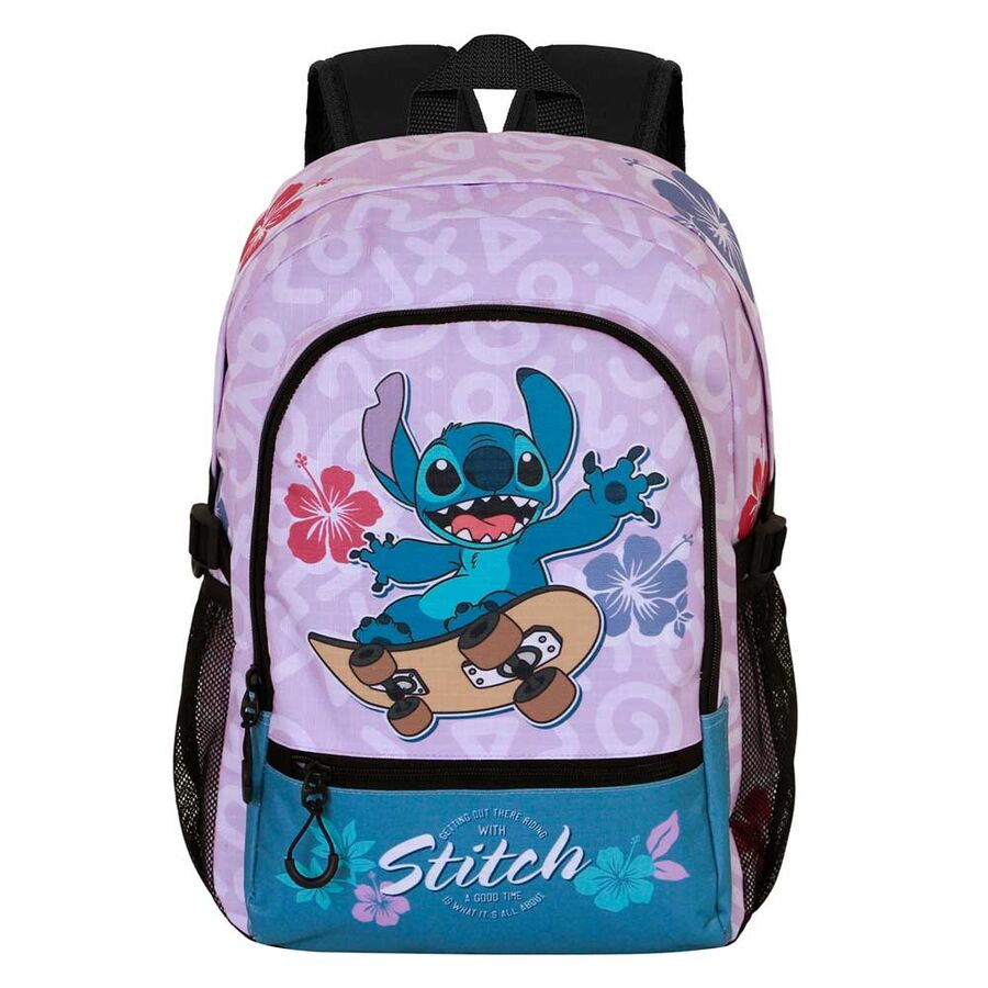 Mochila Skate Stitch Disney 44cm adaptable