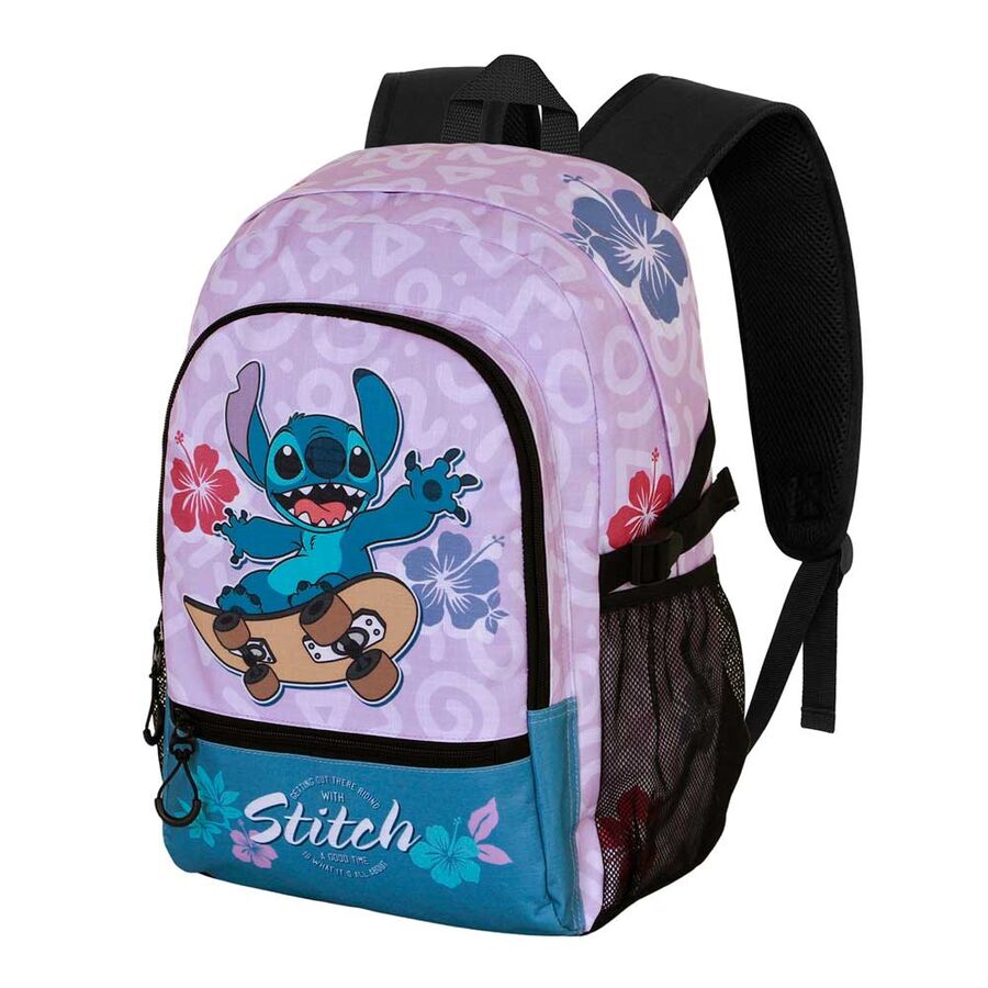 Mochila Skate Stitch Disney 44cm adaptable