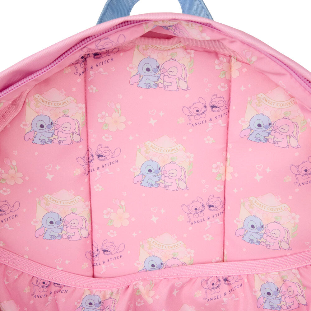 Mochila nylon Stitch & Angel Stitch Disney Loungefly 43cm
