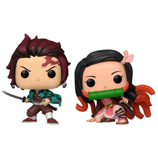 Funko POP! Demon Slayer Kimetsu no Yaiba Tanjiro & Nezuko Pack- 2 Exclusivo