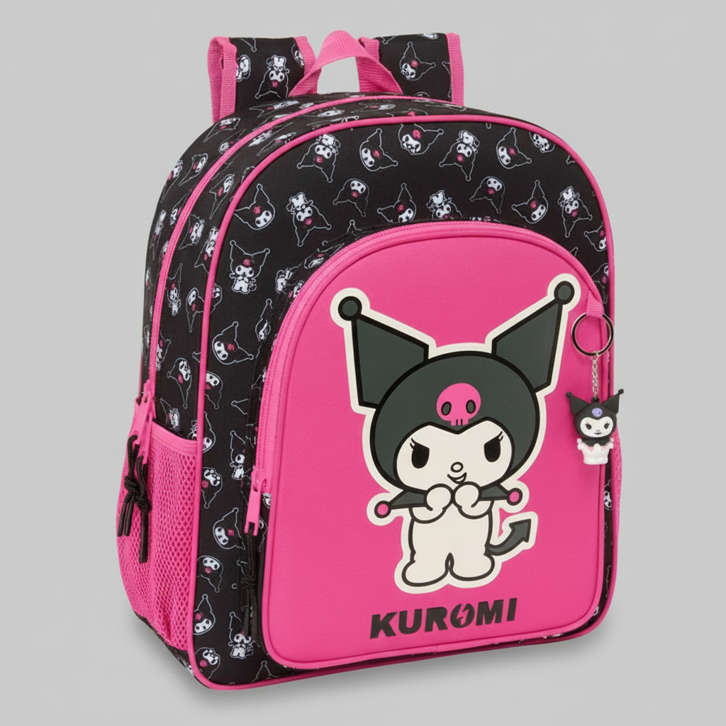 Mochila Kuromi Hello Kitty adaptable 38cm